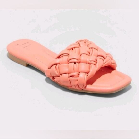 A New Day Carissa Woven Slide Sandals Pink Size 9.5W NWT - Picture 1 of 6
